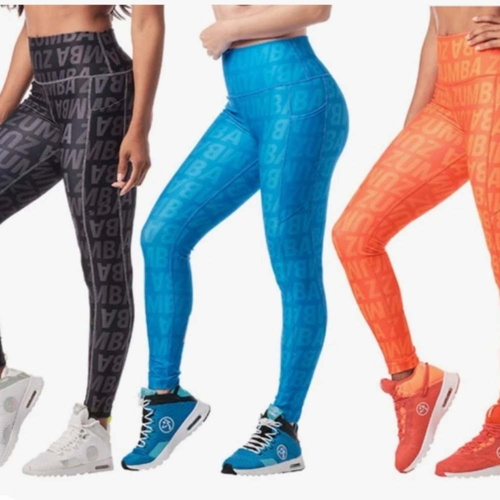 Zumba blue leggings size M